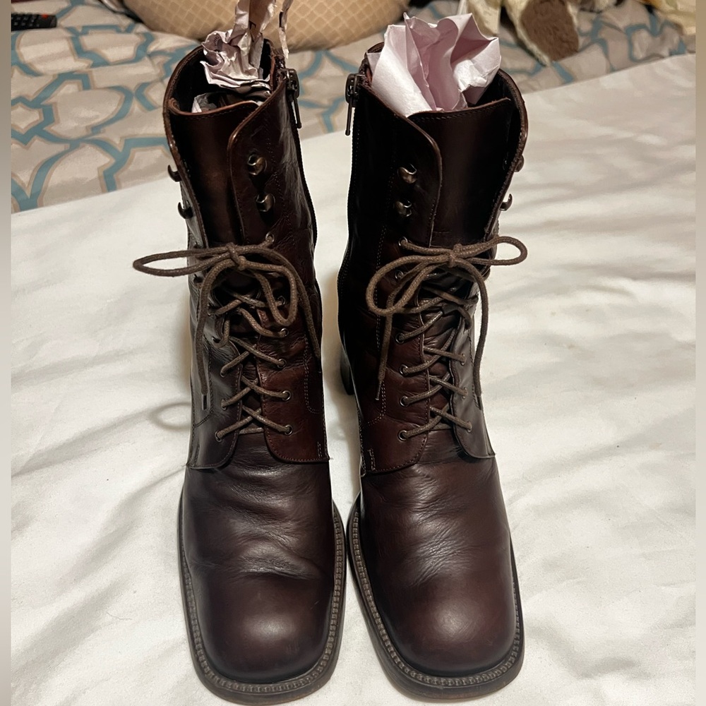 Vintage Aldo Leather Lace-Up Boots